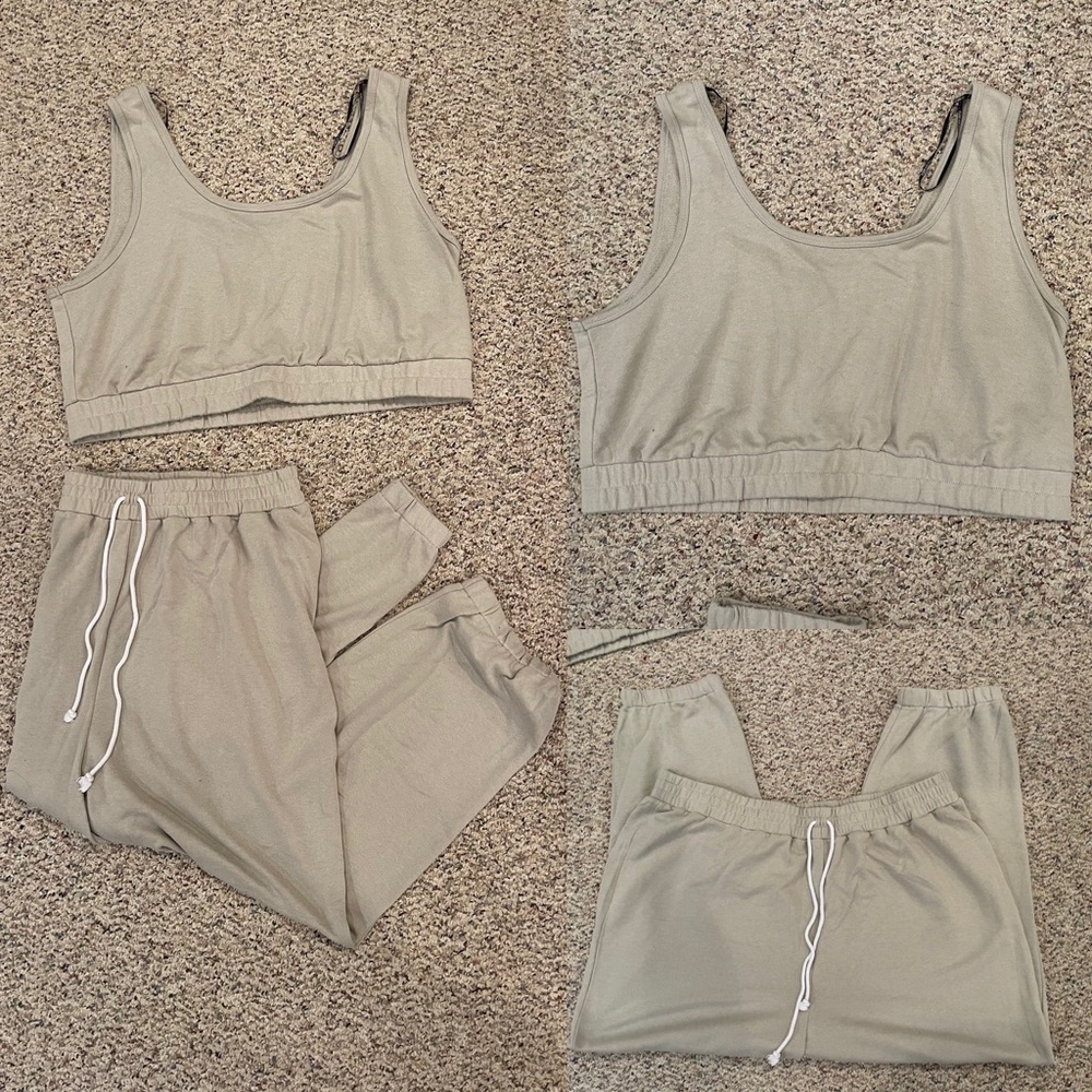 Plus size lounge set, crop and pants